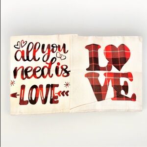 Buffalo Plaid Love Throw Pillow Covers Set of 2 Farmhouse Decor